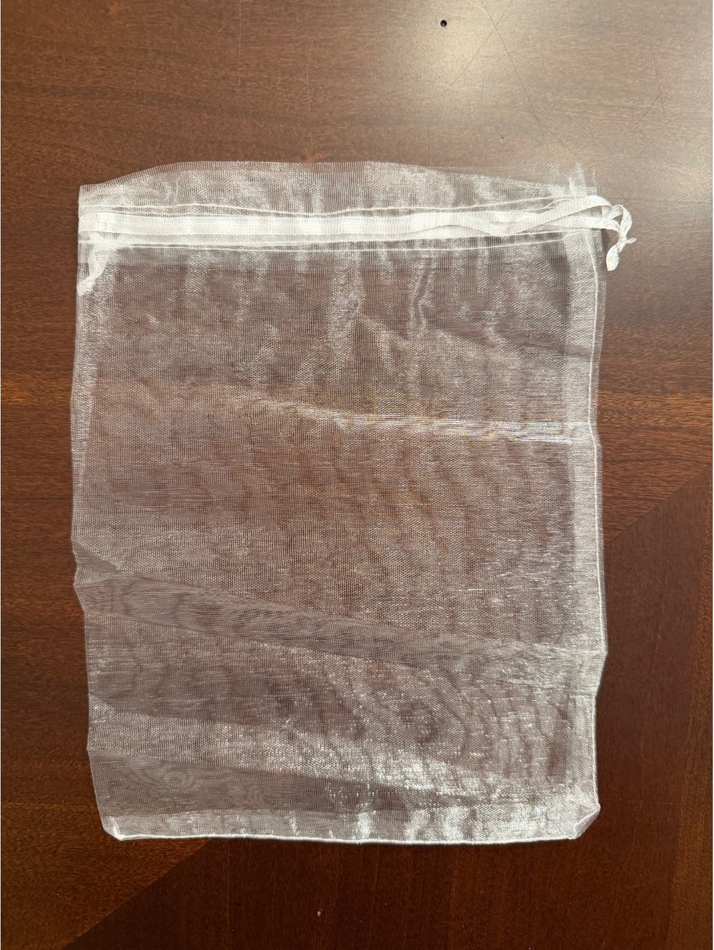 Set of 50 White Organza Drawstring - 7 x 9” - Picture 2 of 2